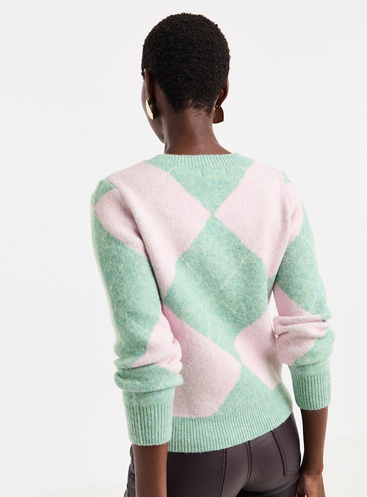 JD WILLIAMS Sparkle Season Argyle Jumper 28-30 - Image 2 thumbnail